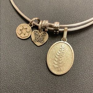 Silver tone stackable recycled Angelica bracelet